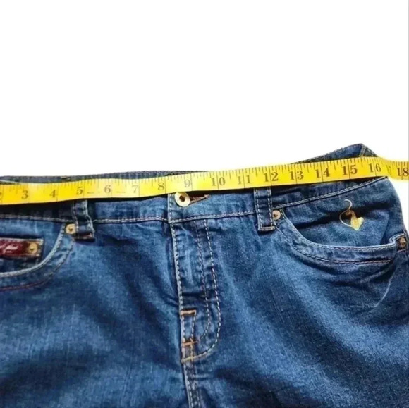 Baby Phat Jeans Women's 13 Vintage Y2K Straight Leg Dark Wash Mid-Rise Bedazzled - Picture 11 of 14